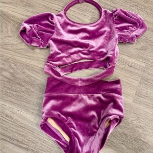 Evie’s Closet- CS - purple velvet leotard